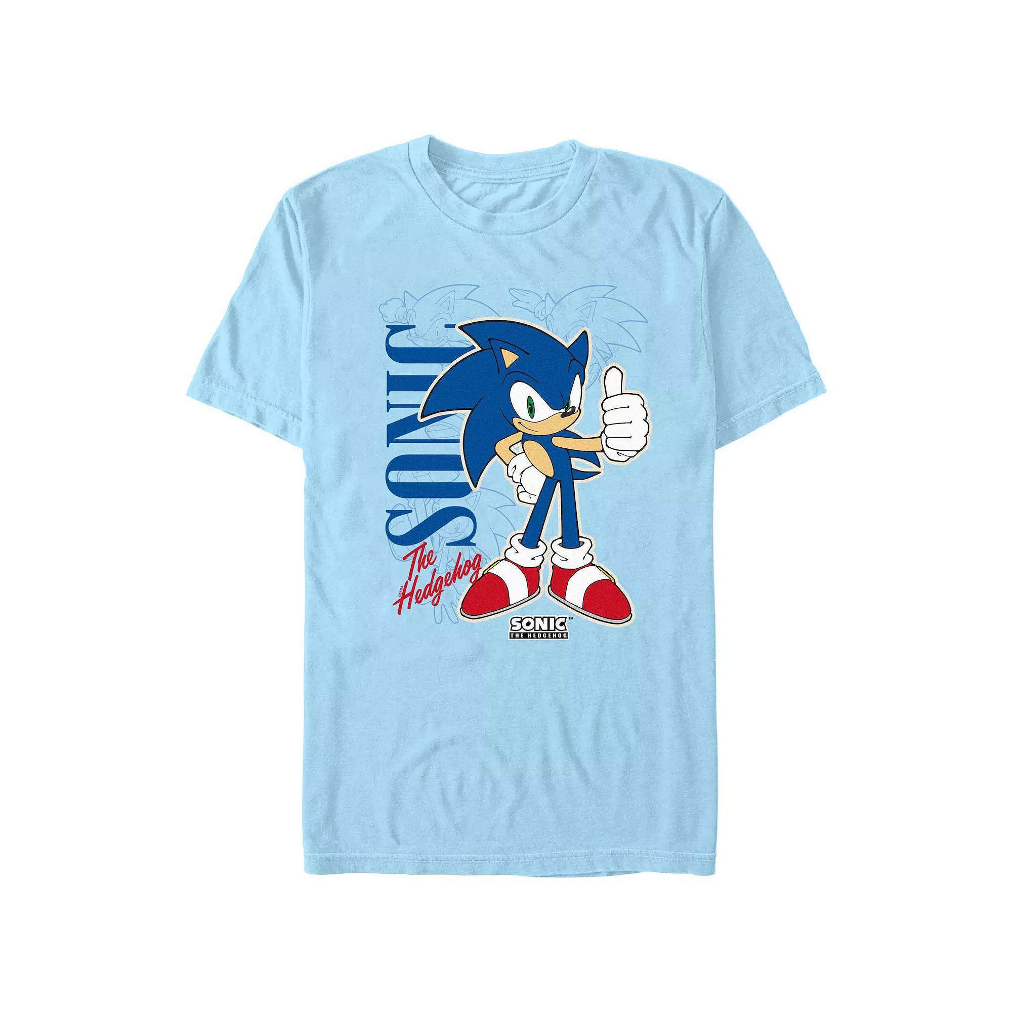 Men's Sonic The Hedgehog Poster Graphic Tee, Size: Small, Light Blue Product Image