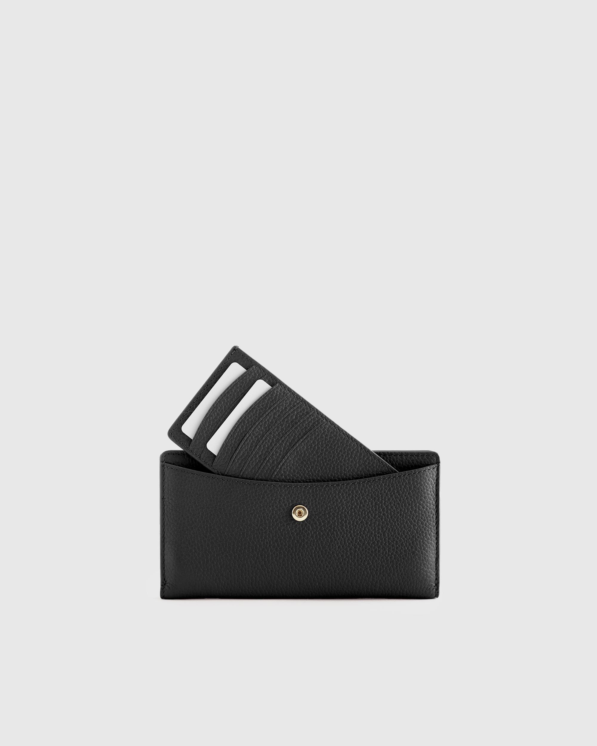 Quince | Women's Italian Pebbled Leather Bifold 2-in-1 Wallet Italian Leather Product Image