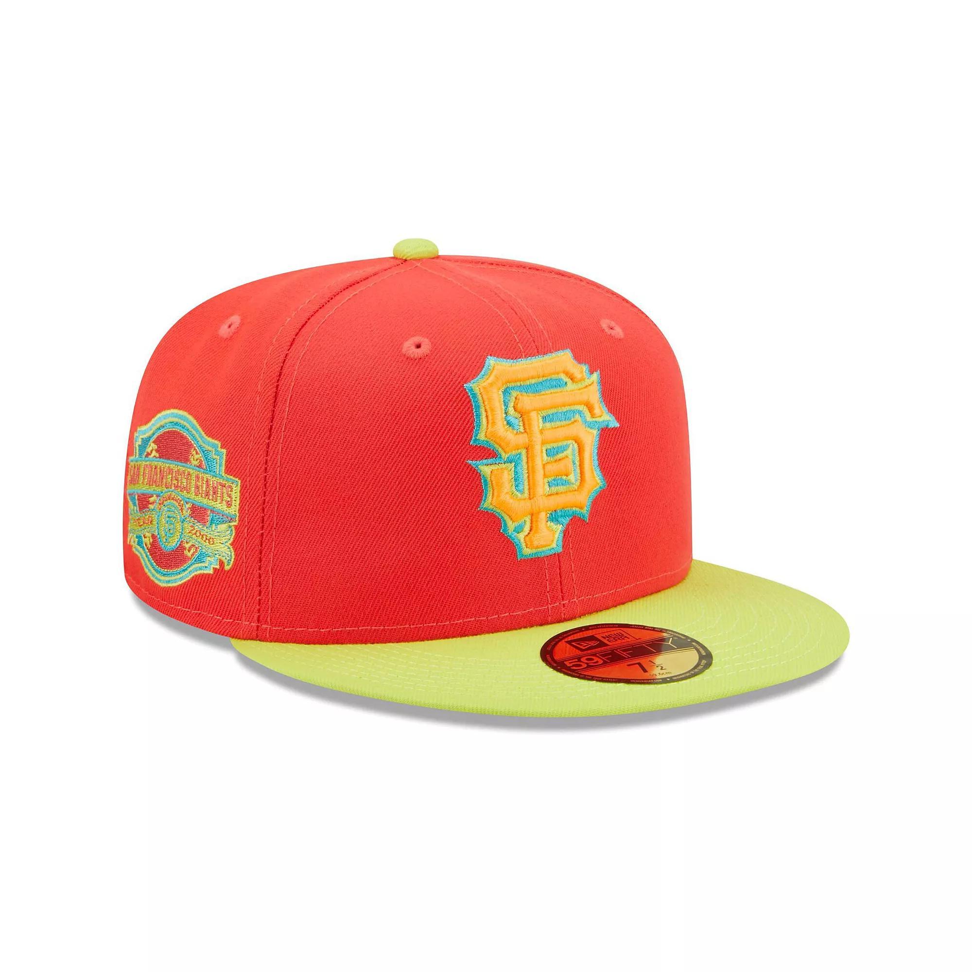 Men's New Era Red/Neon Green San Francisco Giants   Lava Highlighter Combo 59FIFTY Fitted Hat, Size: 7 7/8 Product Image
