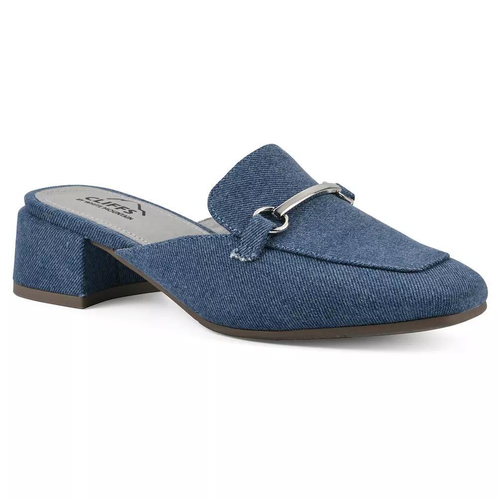 Cliffs by White Mountain Quin Women's Heeled Mules, Size: 6, Mid Blue Blue Fabric Product Image