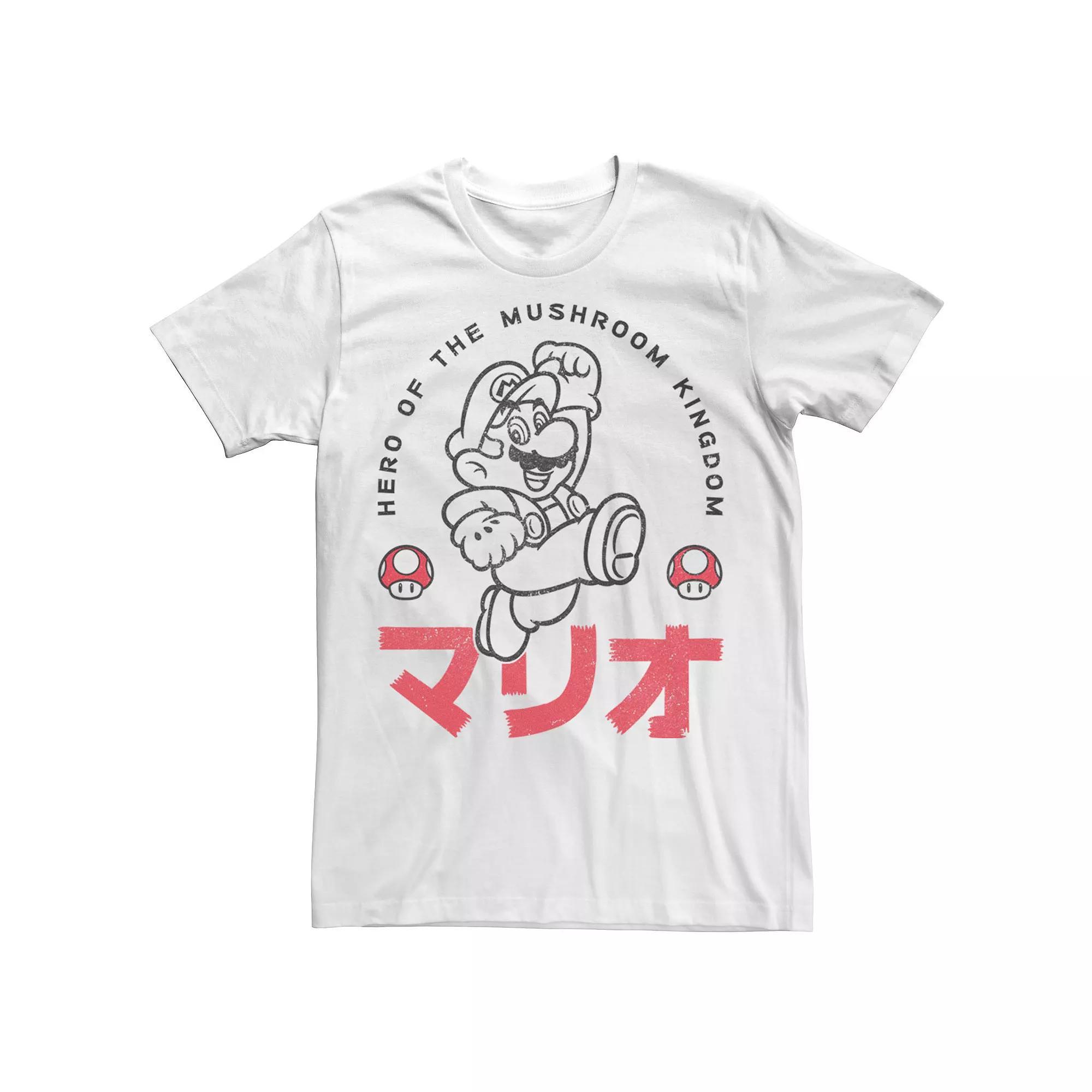 Men's Nintendo Super Mario Mushroom Kingdom Hero Kanji Sweatshirt, Size: Small, White Product Image