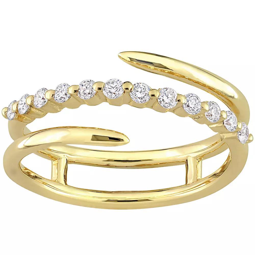 Stella Grace 18k Gold Over Sterling Silver 1/3 Carat T.W. Lab-Grown Diamond Swirl Ring, Women's, Size: 7, 18k Gold Plated Product Image