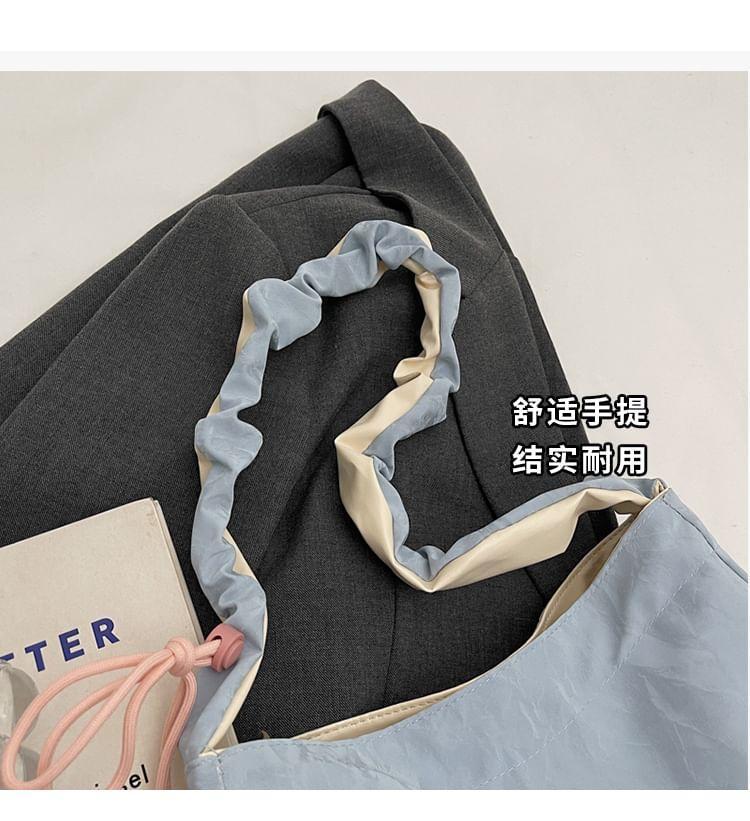 Ruched Strap Faux Leather Tote Bag Product Image