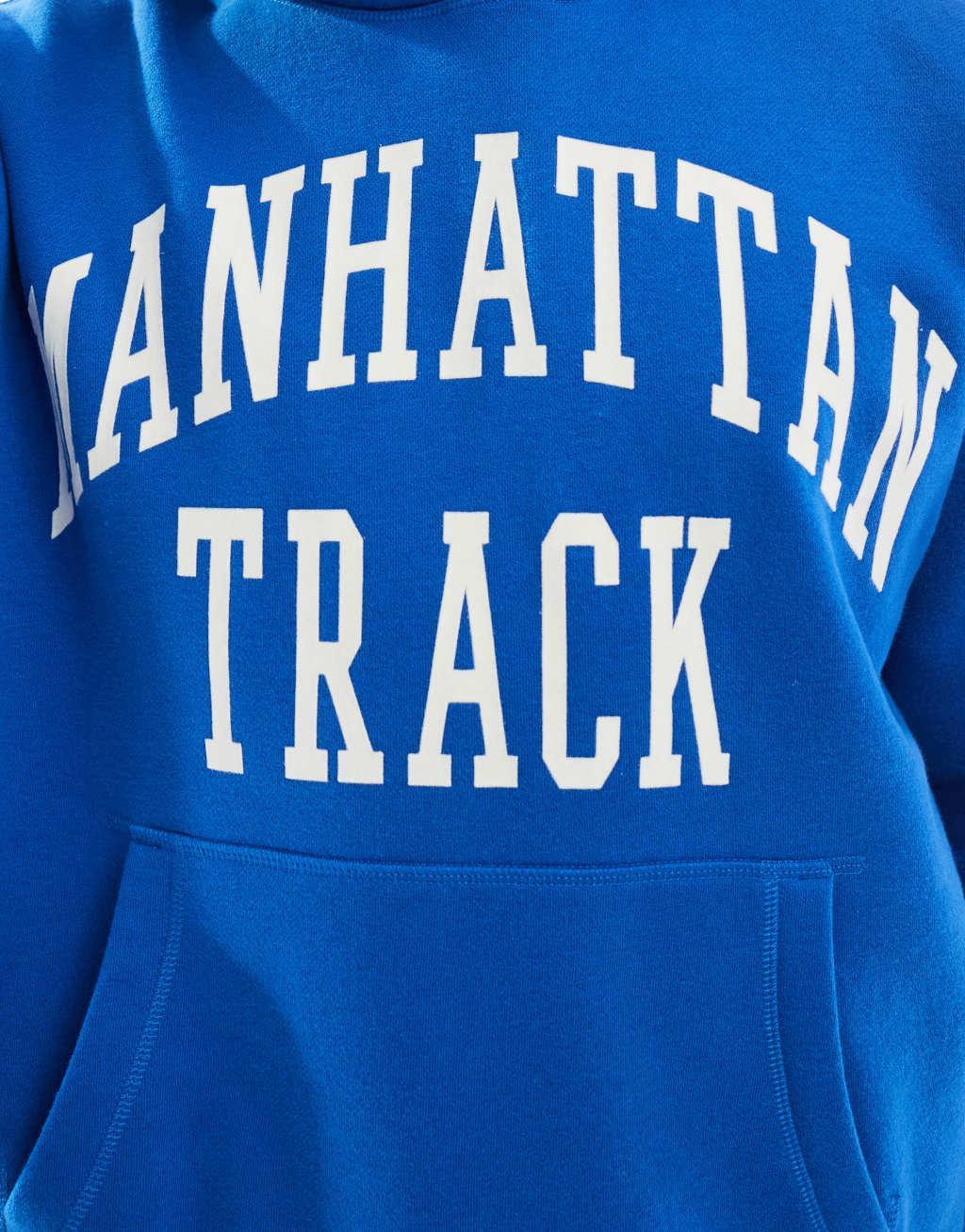 Hollister boxy varsity design hoodie in blue Product Image