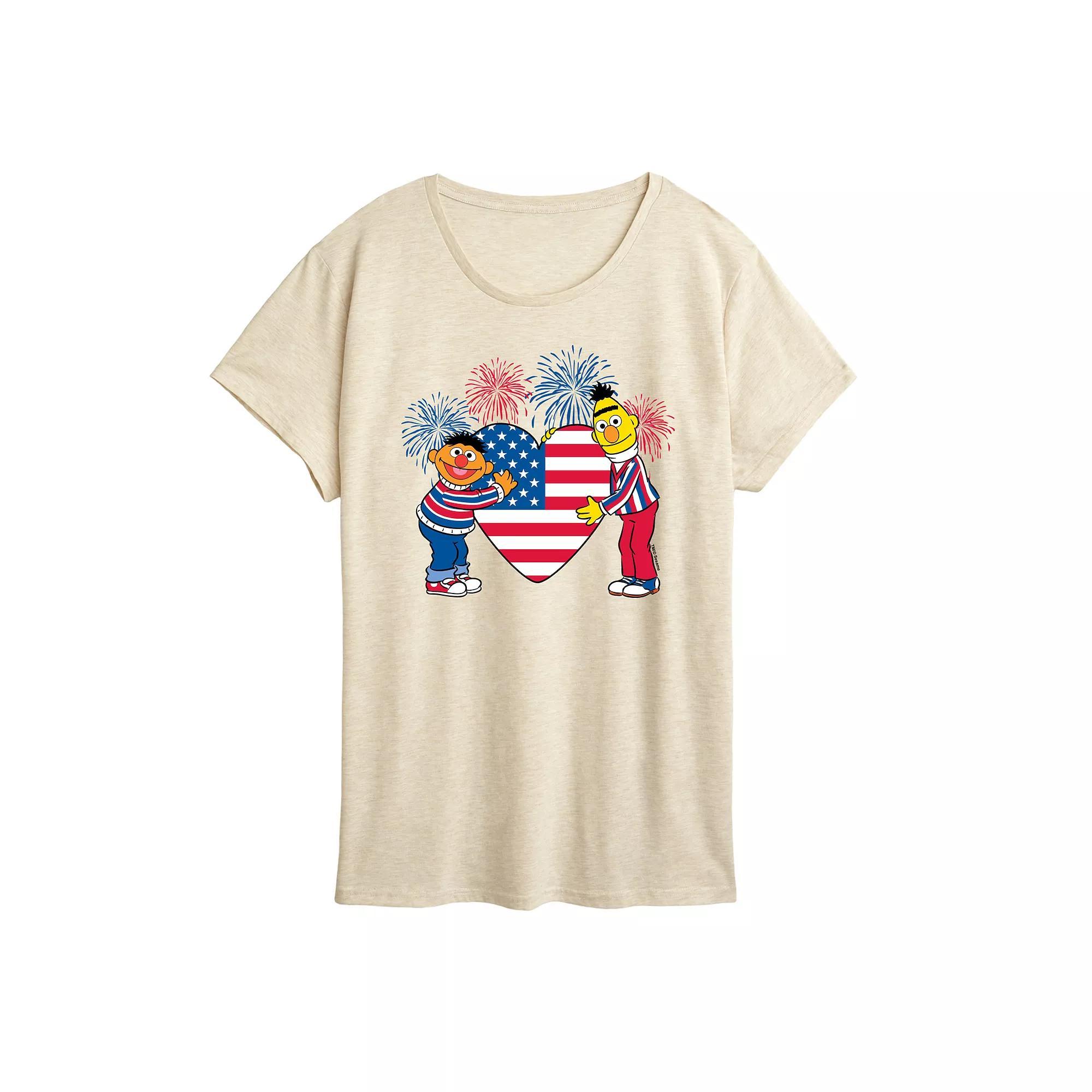 Womens Sesame Street Heart America Graphic Tee Product Image