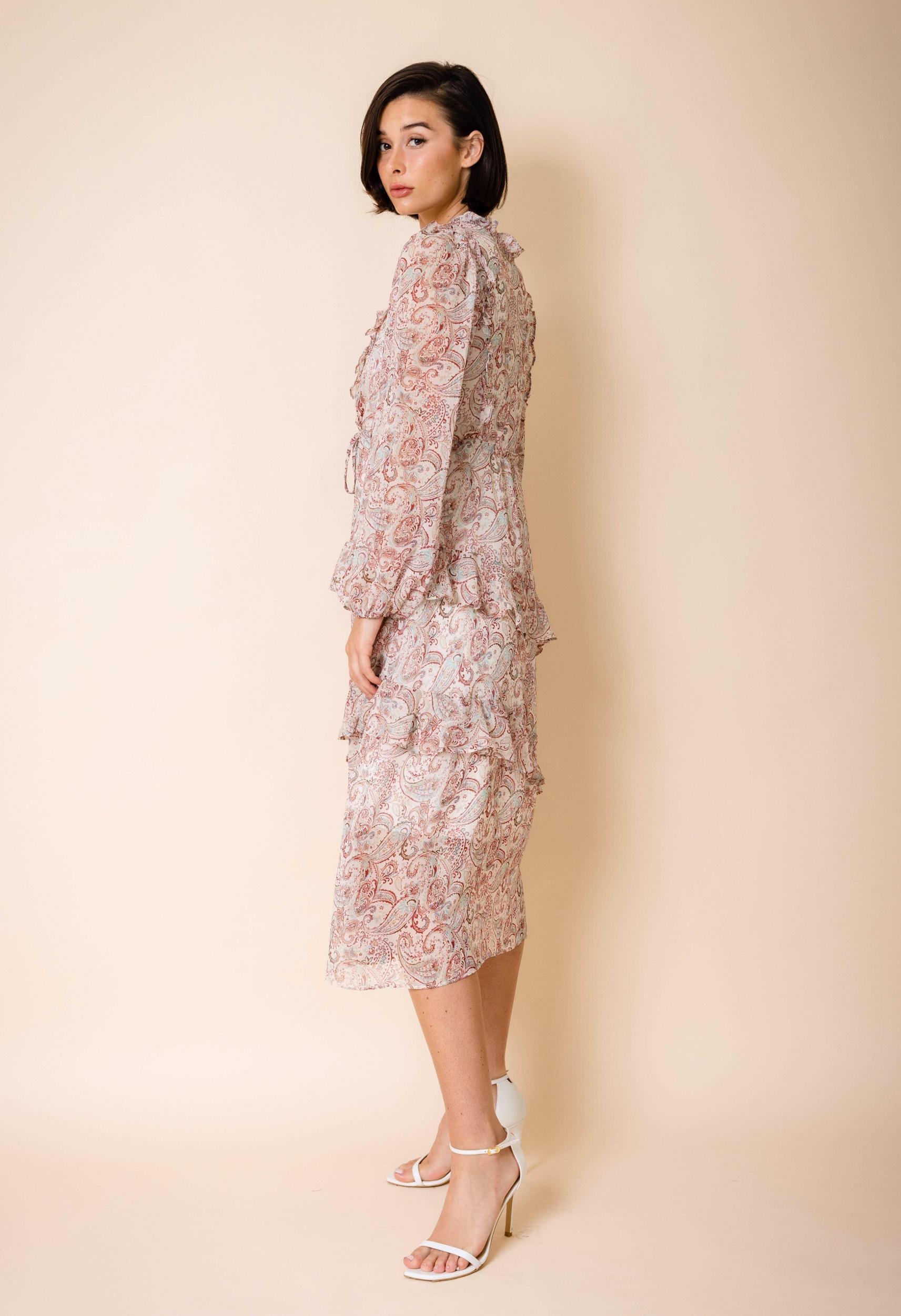 Paisley Ruffle Dress Product Image