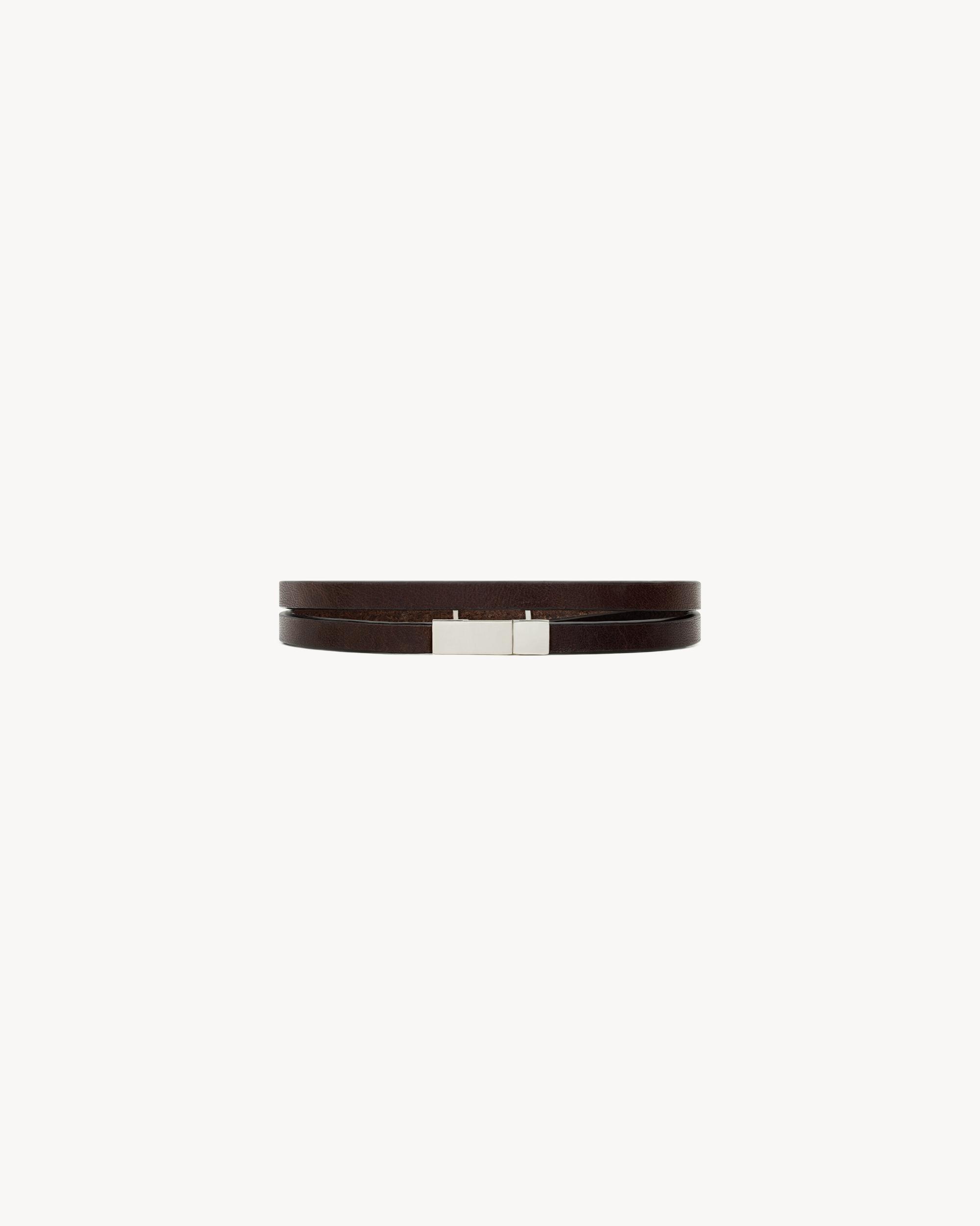 CASSANDRE double-wrap bracelet in leather Product Image