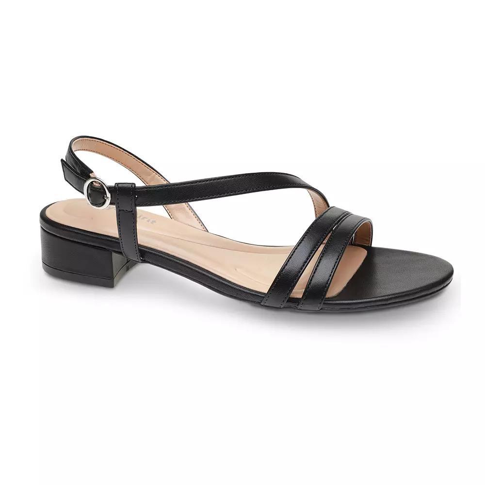 Easy Spirit Women's Glenni Asymmetrical Sling Sandals, Size: 7.5 Wide, Black Product Image