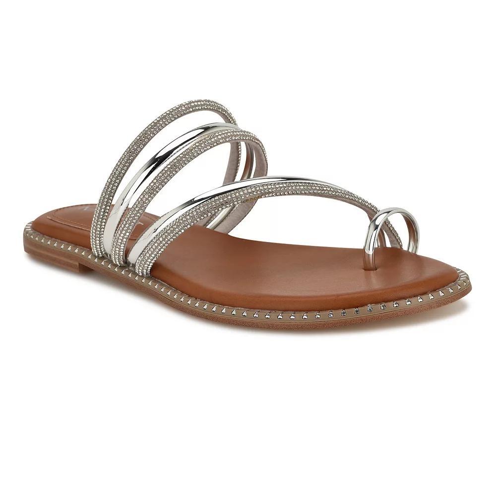 Nine West Dashin Women's Slip-On Strappy Sandals, Size: 8, Silver Product Image
