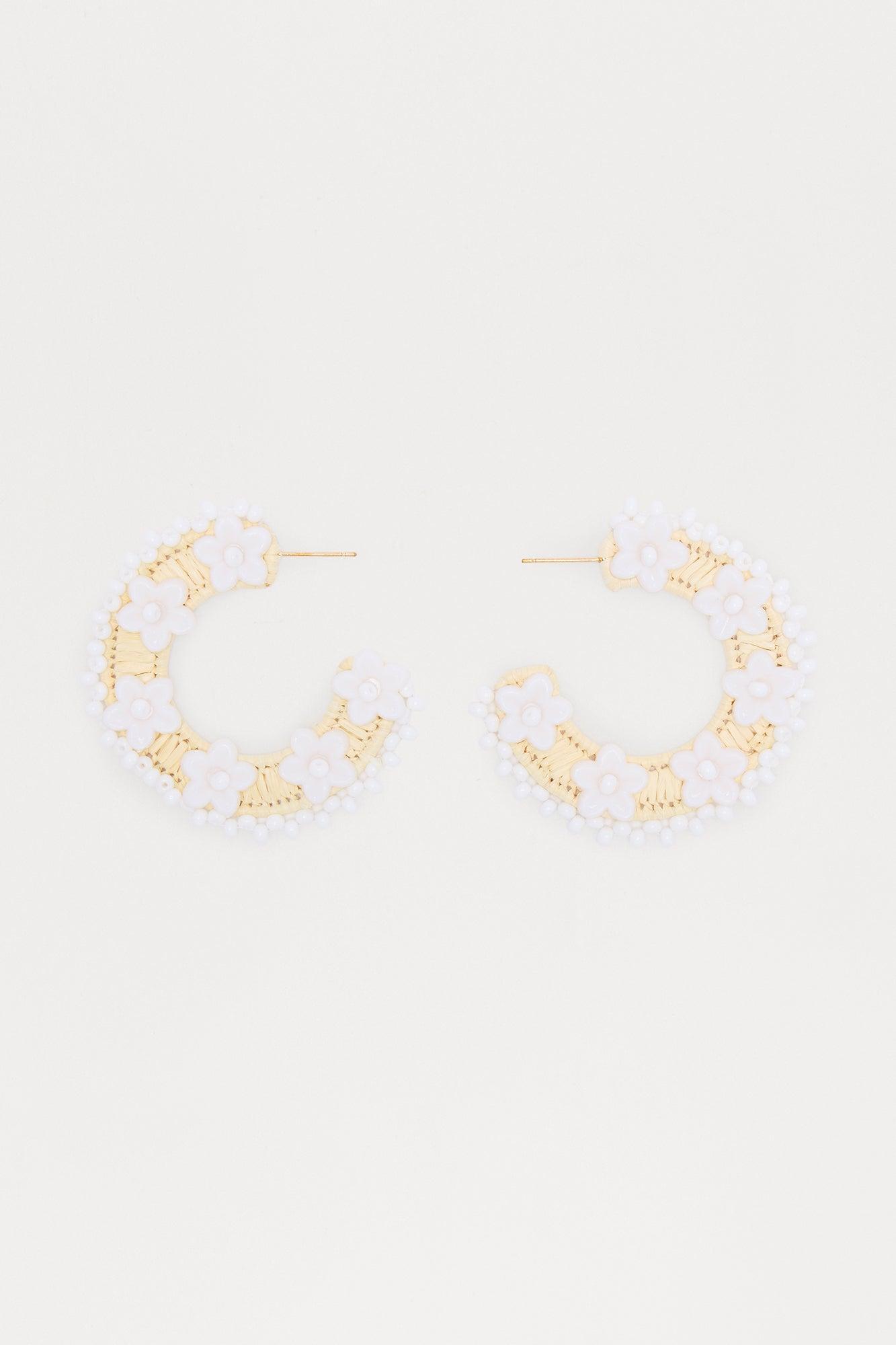 In Bloom Hoop Earrings - White/combo Product Image
