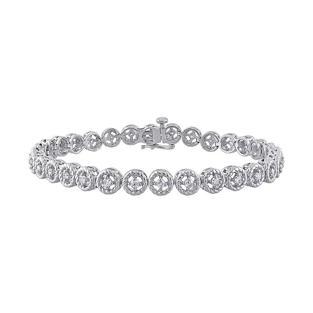 Stella Grace Sterling Silver 1 Carat T.W. Diamond Tennis Bracelet, Women's, Size: 7" Product Image
