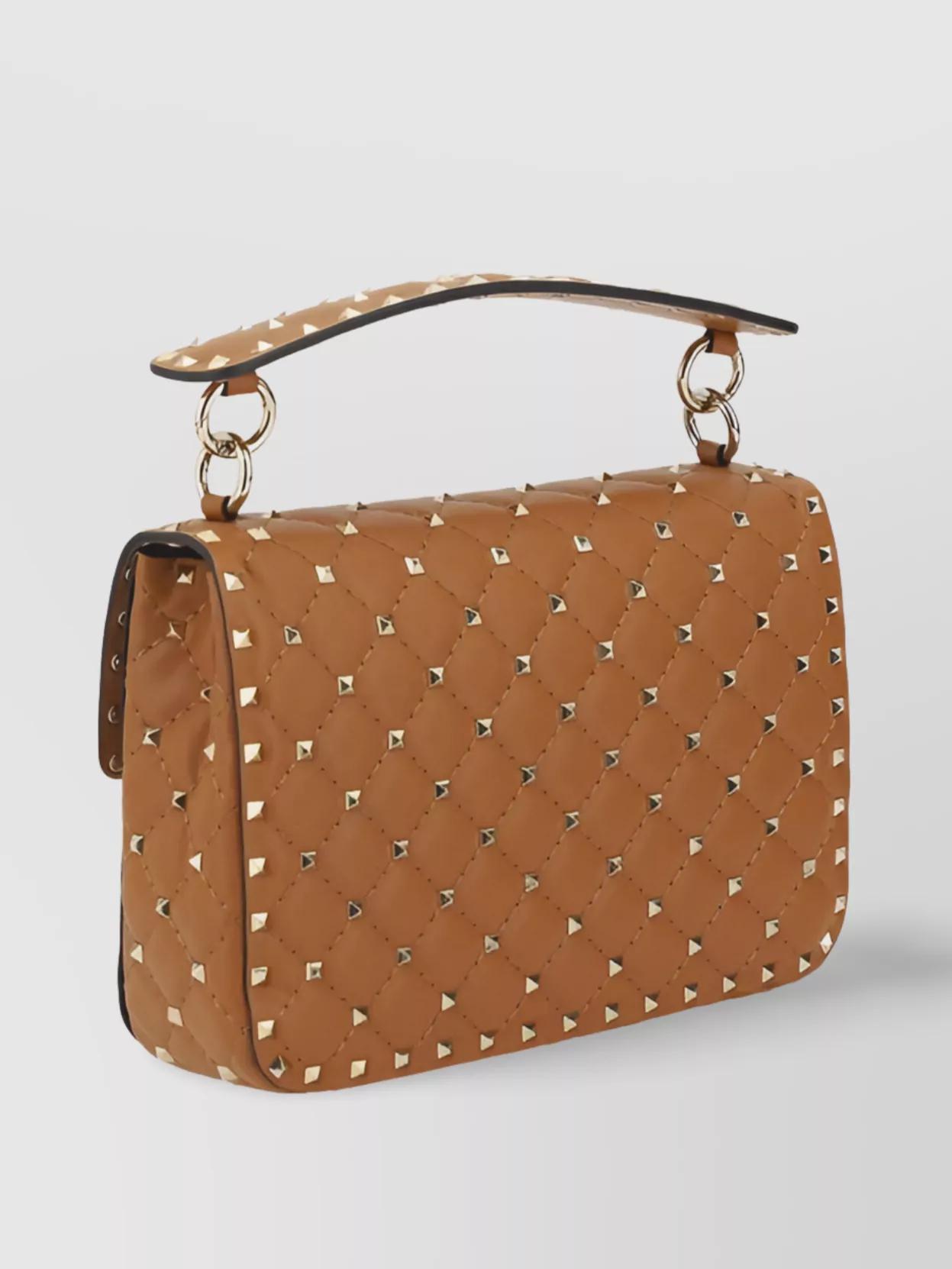 VALENTINO GARAVANI Spike Leather Quilted Shoulder Bag Product Image