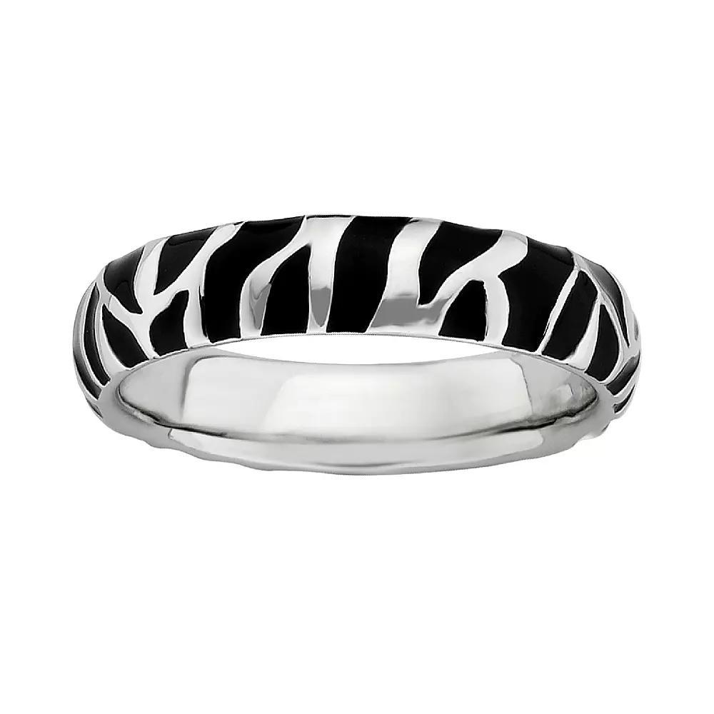 Stacks & Stones Sterling Silver Stack Ring, Women's, Size: 6, Black Product Image