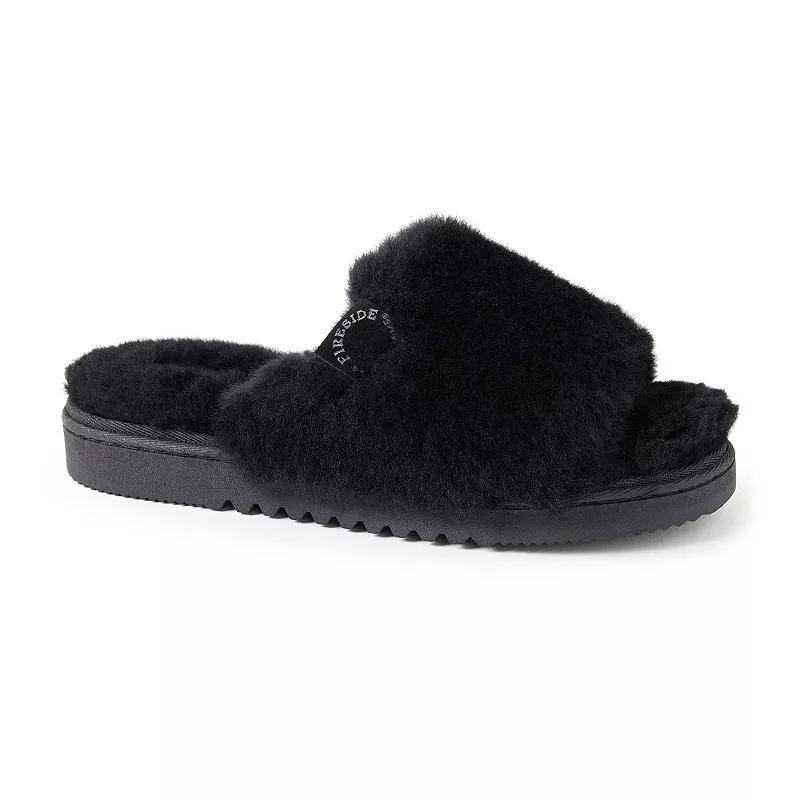 Fireside by Dearfoams Cairns Genuine Shearling Women's Slide Slippers with Metallic Suede Trim, Size: 8, Natural Product Image