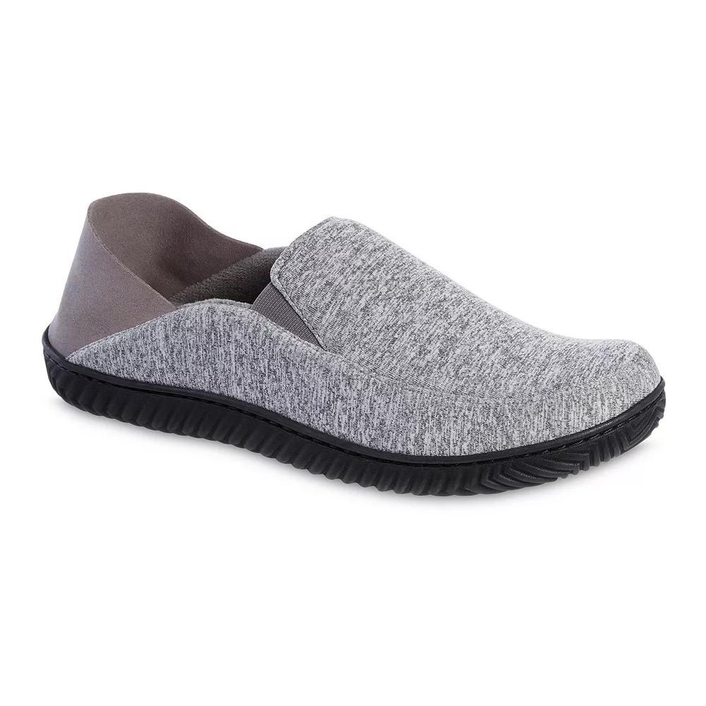 Isotoner Men's Miles Sport Knit Closed Back Slippers - Gray Product Image