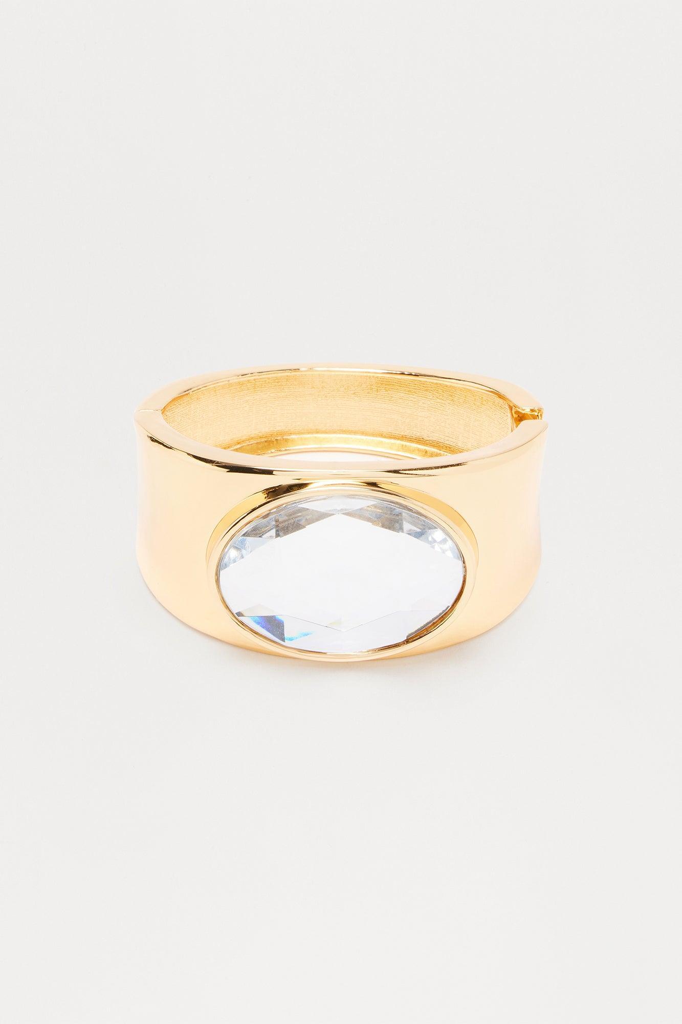 Not Simple Jeweled Cuff Bracelet - Gold Female Product Image