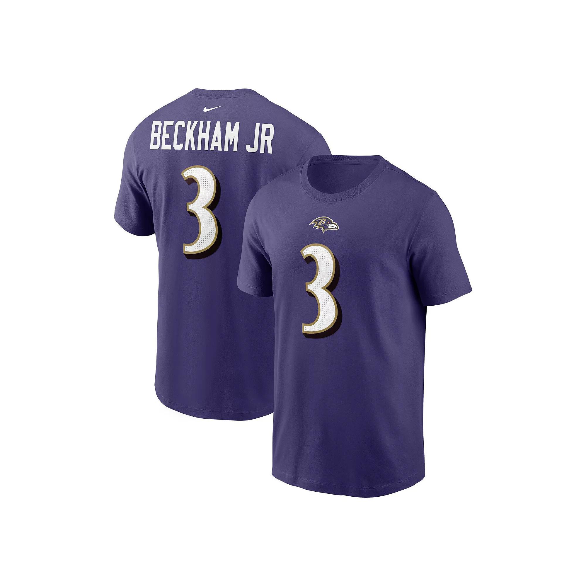 Men's Nike Odell Beckham Jr. Purple Baltimore Ravens Player Name & Number T-Shirt, Size: XL Product Image