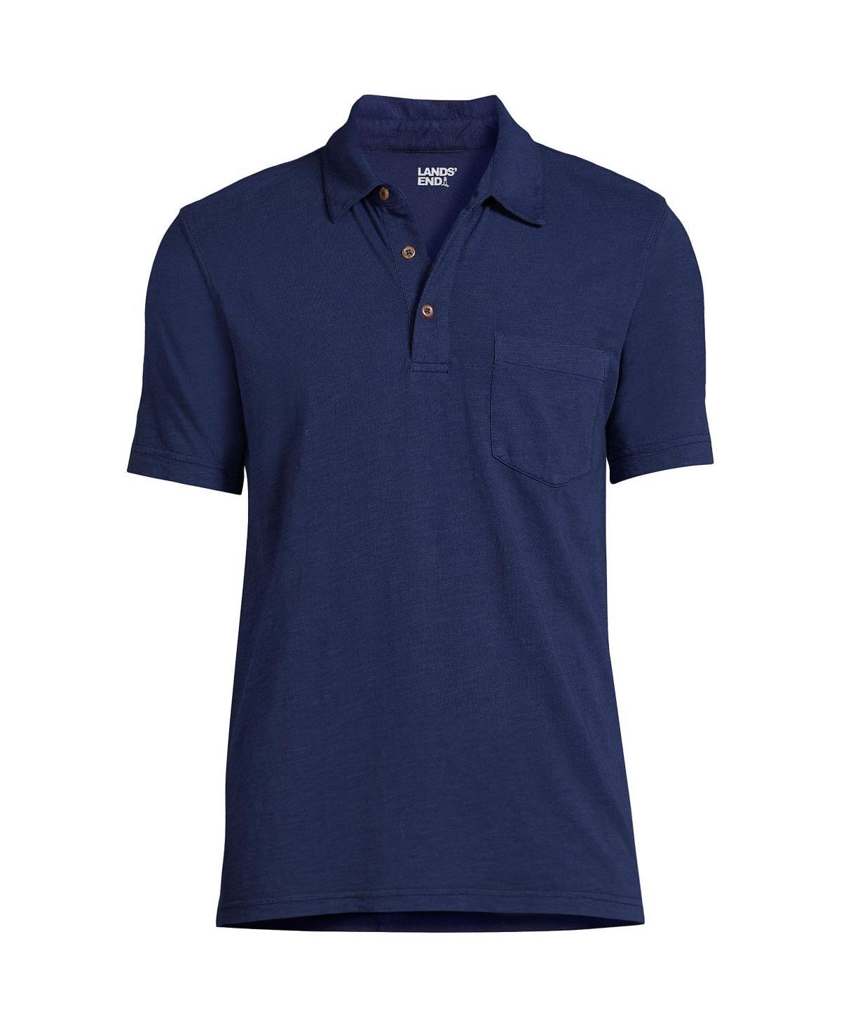 Men's Lands' End Slub Pocket Polo, Size: XXL, White Product Image
