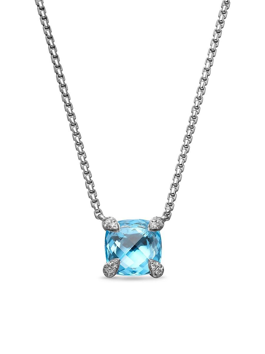 Womens Petite Chatelaine Pendant Necklace with Pave Diamonds Product Image