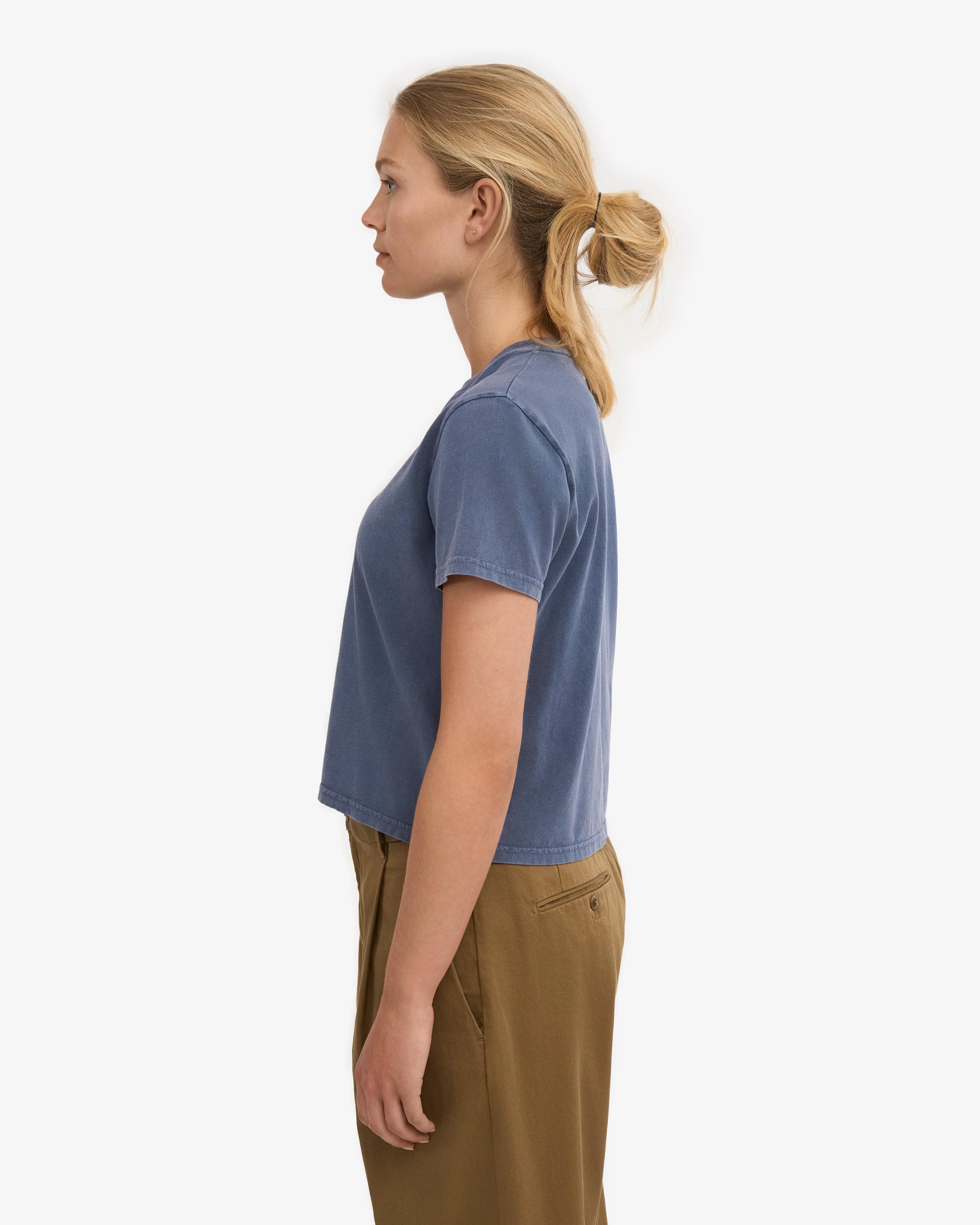 Organic Boxy Crop Tee - Faded Black Product Image
