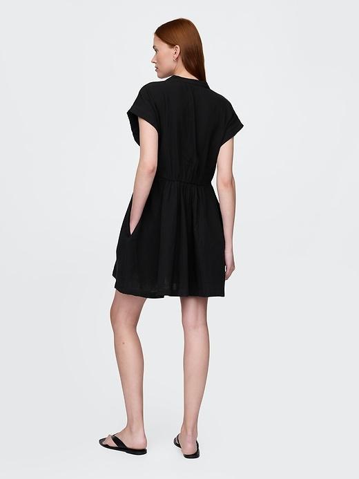 Crinkle Gauze Mini Shirtdress Product Image