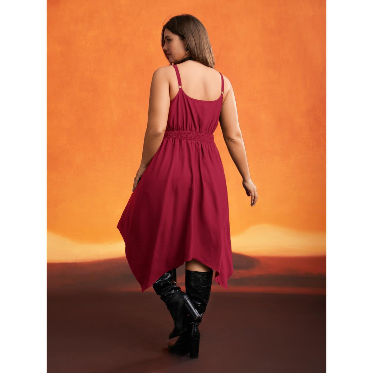 Plus Size Mystic Irregular Lace Up Midi Dress Scarlet Women Cocktail Wraparound straps Party Curvy Bloomchic 30/6X Product Image