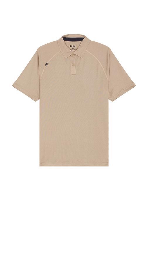 RHONE Delta Pique Polo In Savannah Tan & Chocolate Chip Product Image
