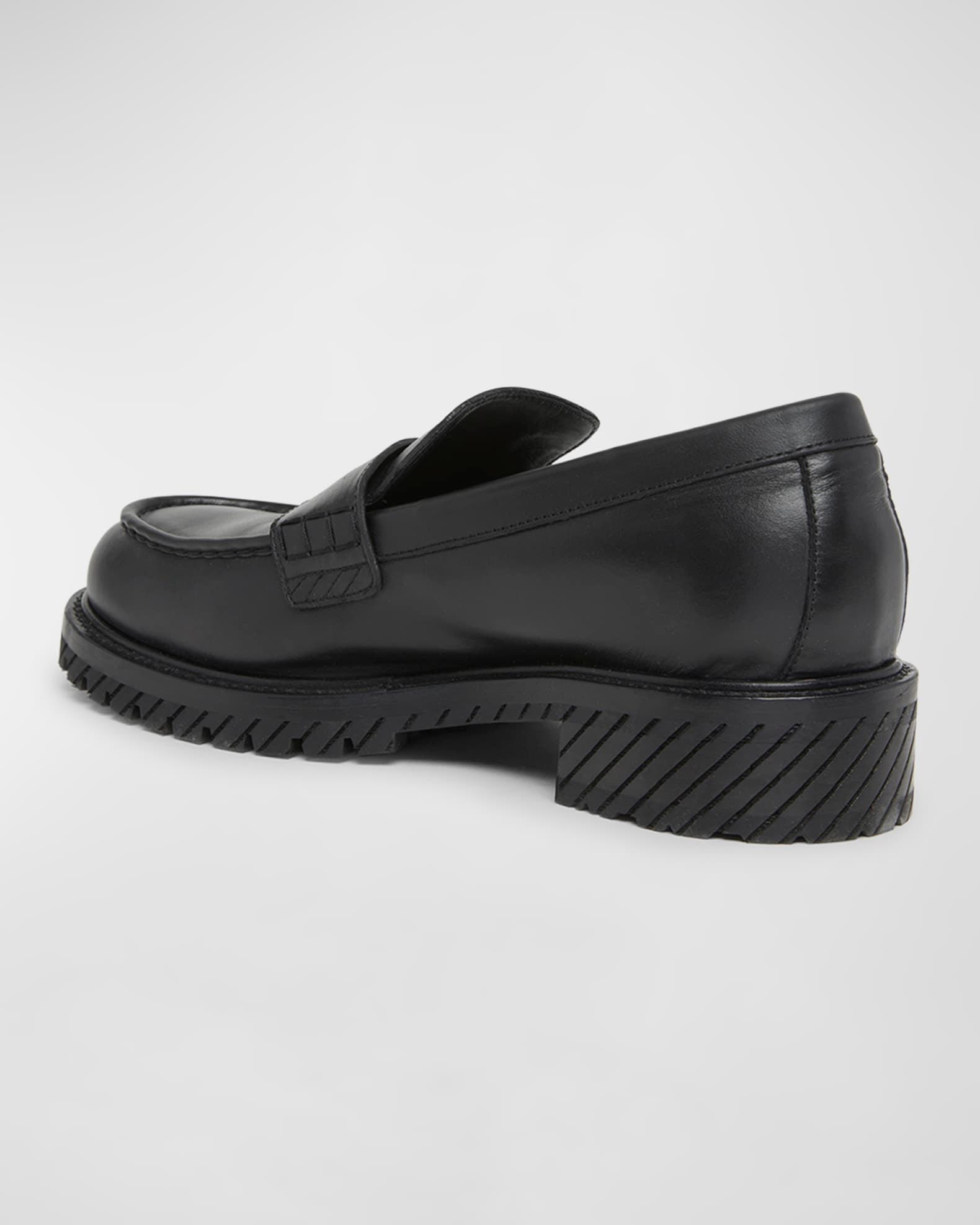 Men's Military Leather Penny Loafers Product Image