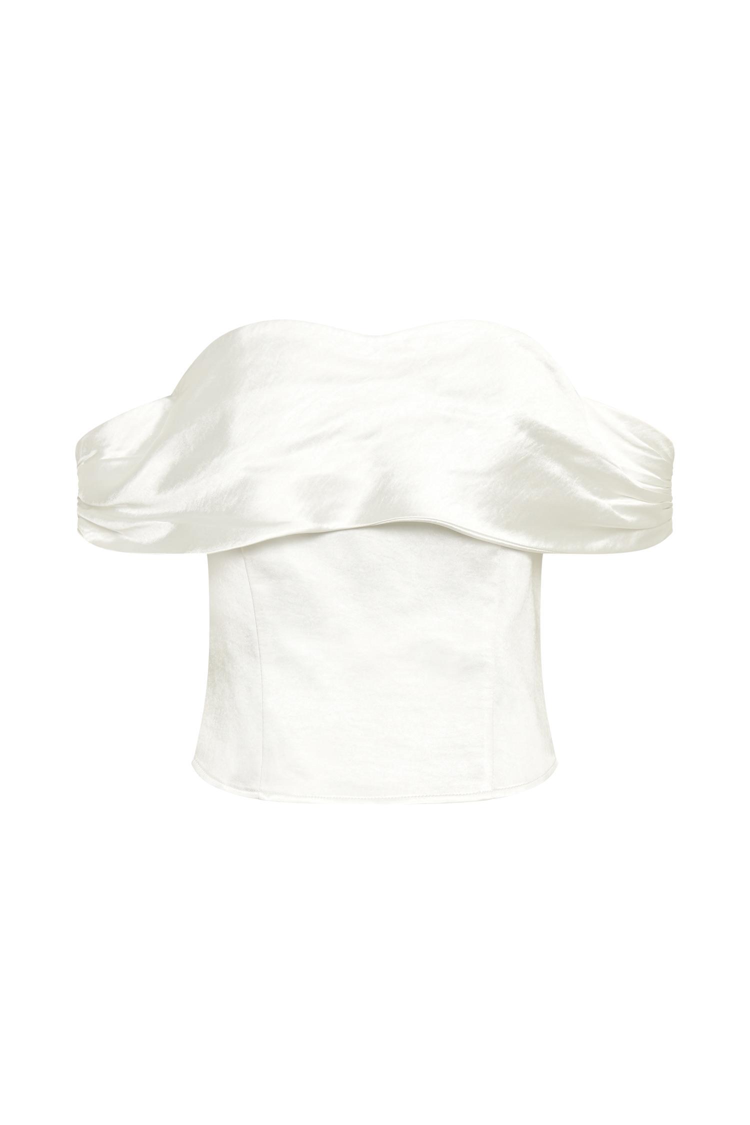 Anysa Satin Strapless Top - Ivory Product Image