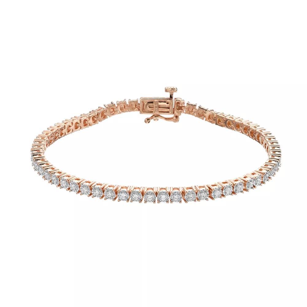 Diamond Brilliance 1/4 Carat T.W. Lab-Created Diamond Tennis Bracelet, Women's, Size: 7", Pink Tone Product Image