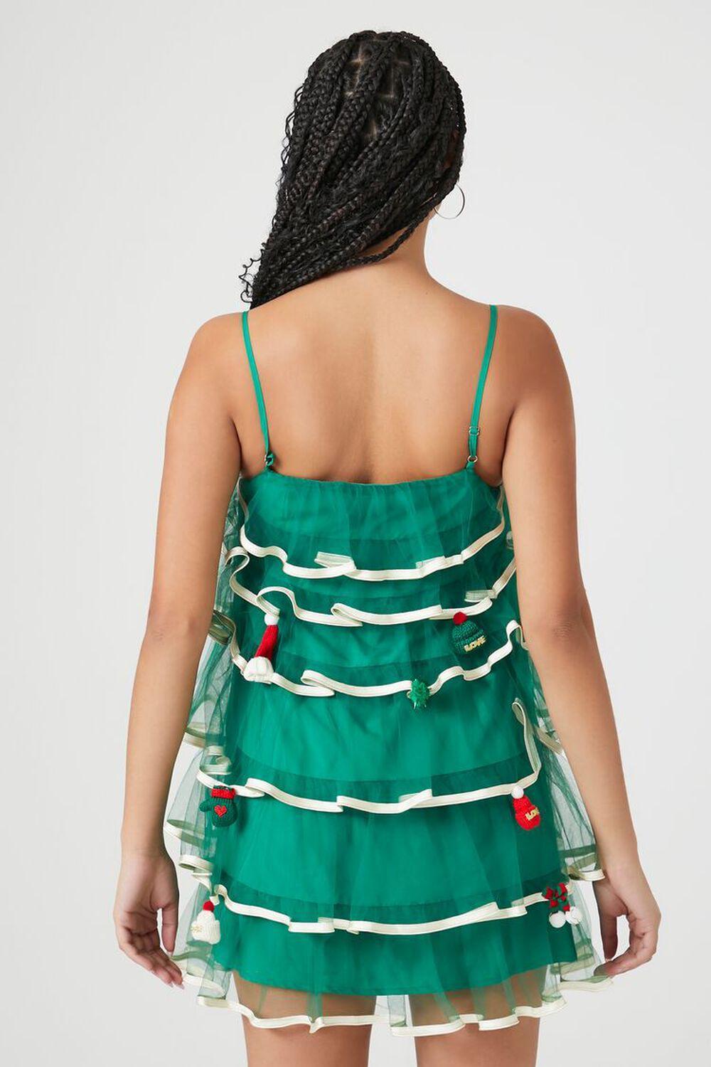 Tiered Mesh Christmas Tree Dress | Forever 21 Product Image