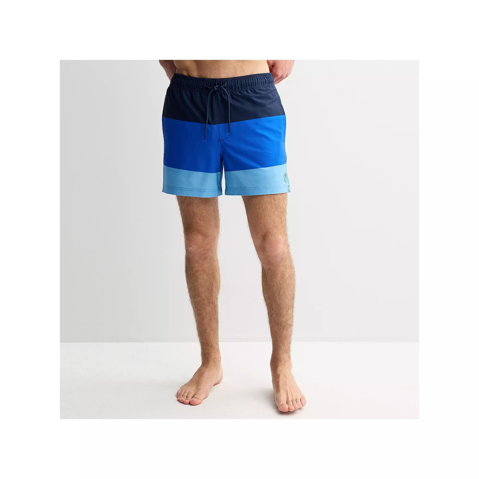 Men's Trinity Coast 5" Colorblock Swim Trunks, Size: XL 5 INCH, Blue Product Image