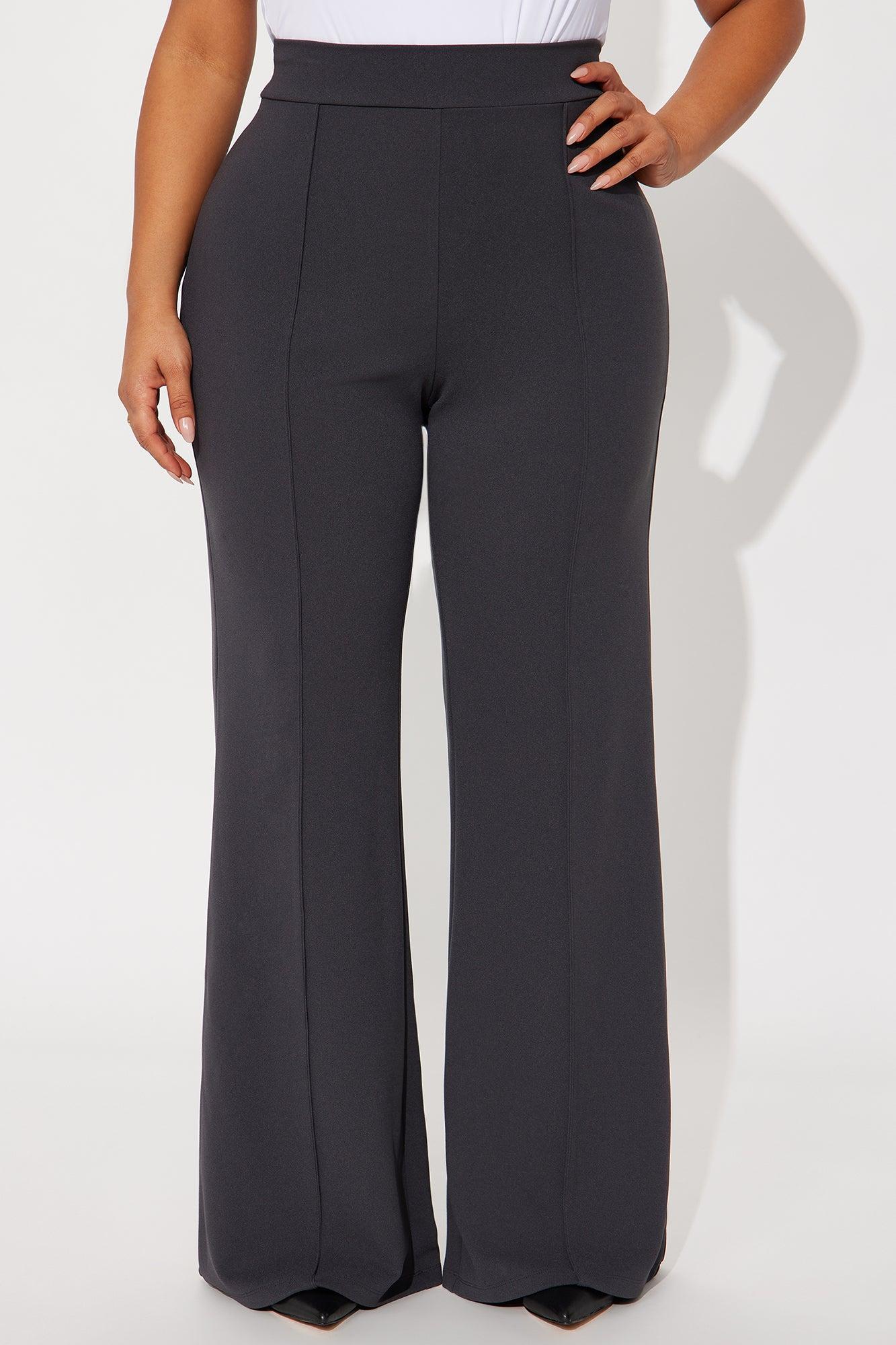 Victoria High Waisted Dress Pants - Charcoal Product Image
