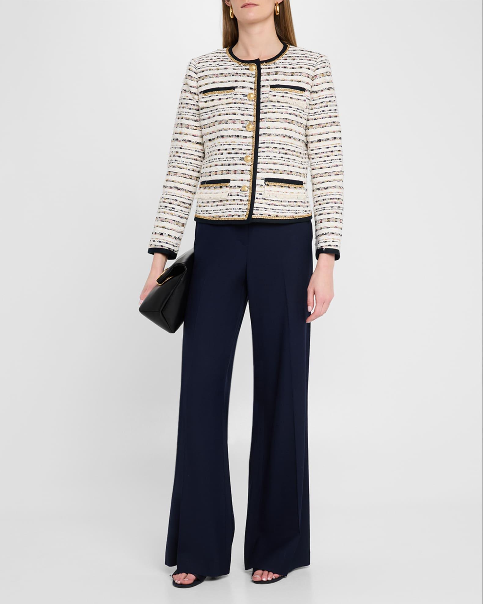 Kiera Chain-Trim Fringed Tweed Jacket Product Image