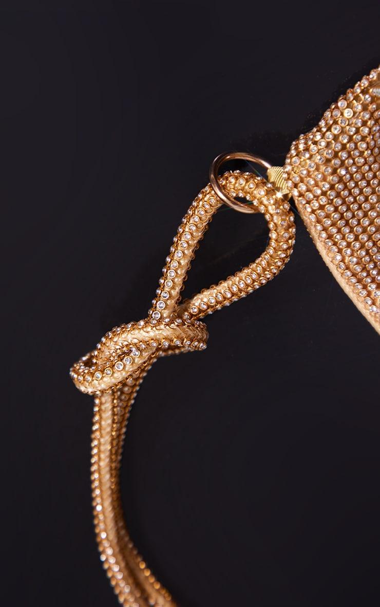 Gold Diamante Knot Handle Slouchy Shoulder Bag Product Image