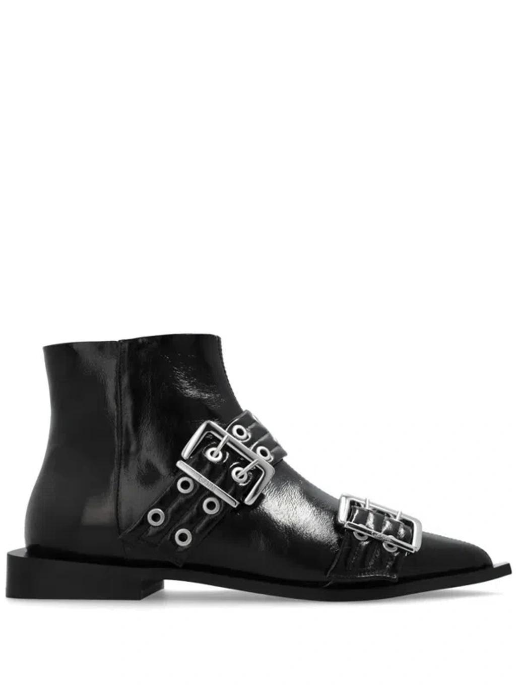GANNI Low Heels Ankle Boots In Black Product Image