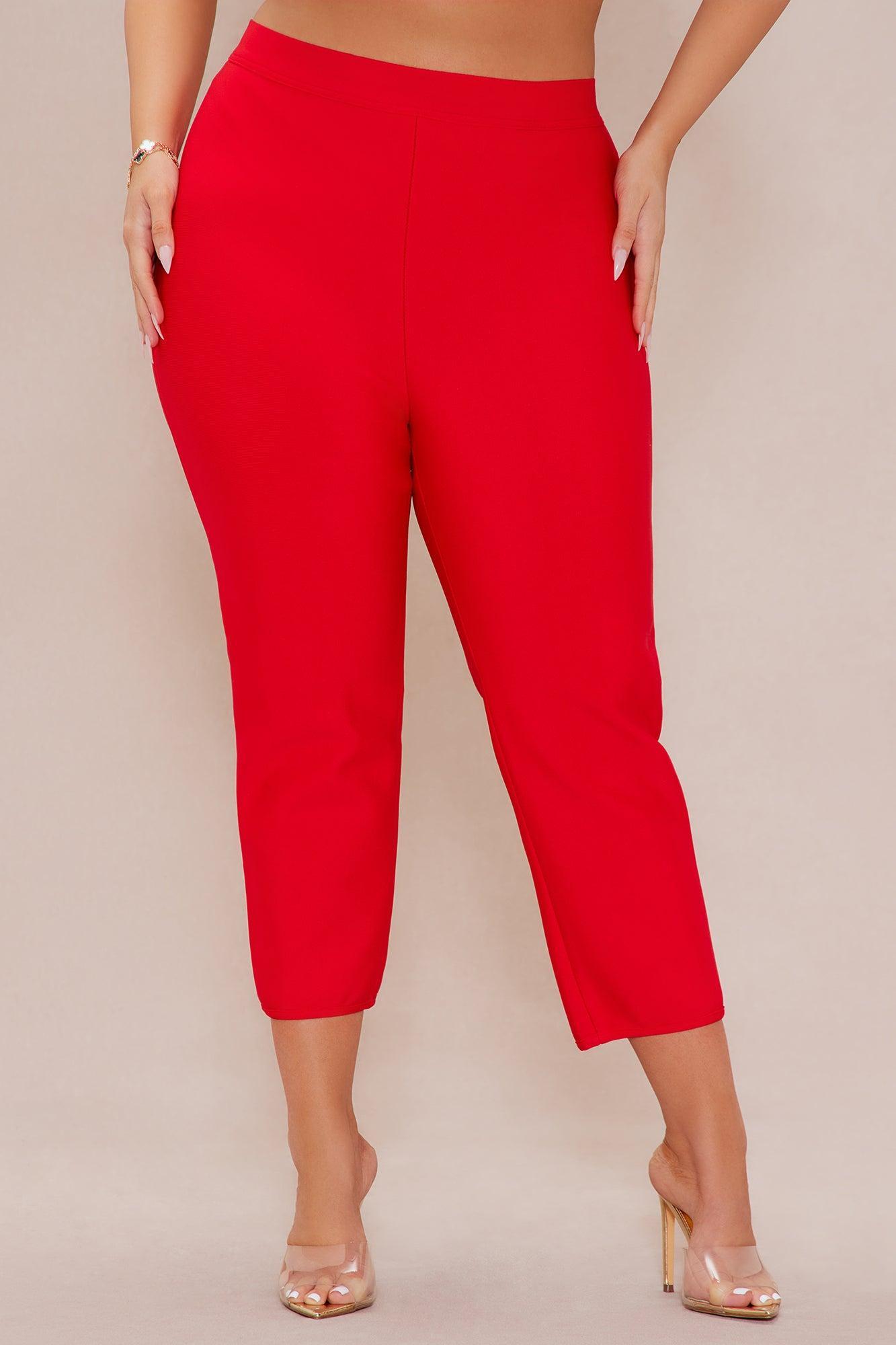 Leandra Bandage Capri Pant - Red Product Image