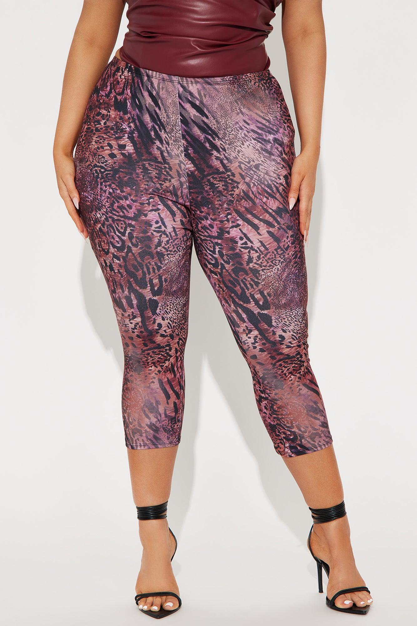 Wild Thoughts Capri Legging - Burgundy/combo Product Image