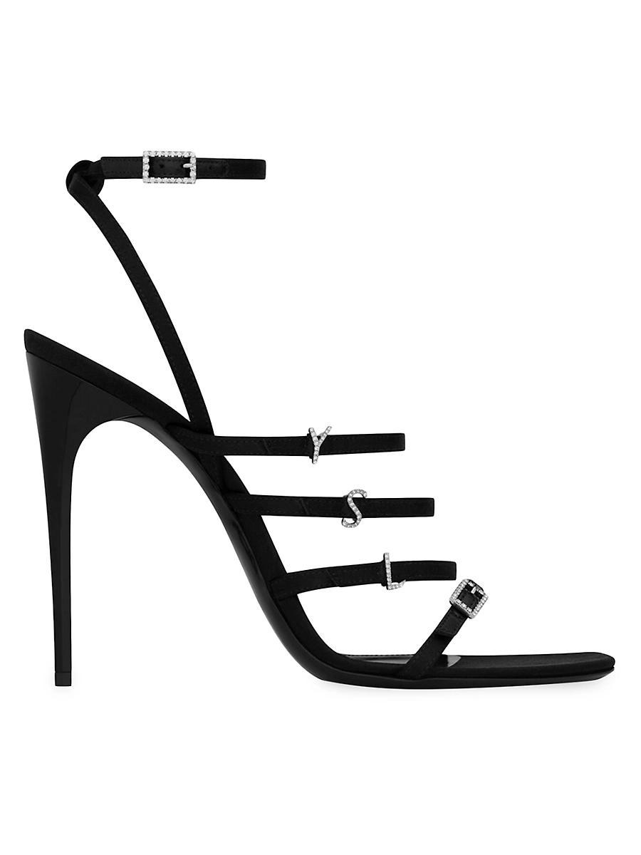 Womens Jerry Sandals in Crepe Satin and Rhinestones Product Image