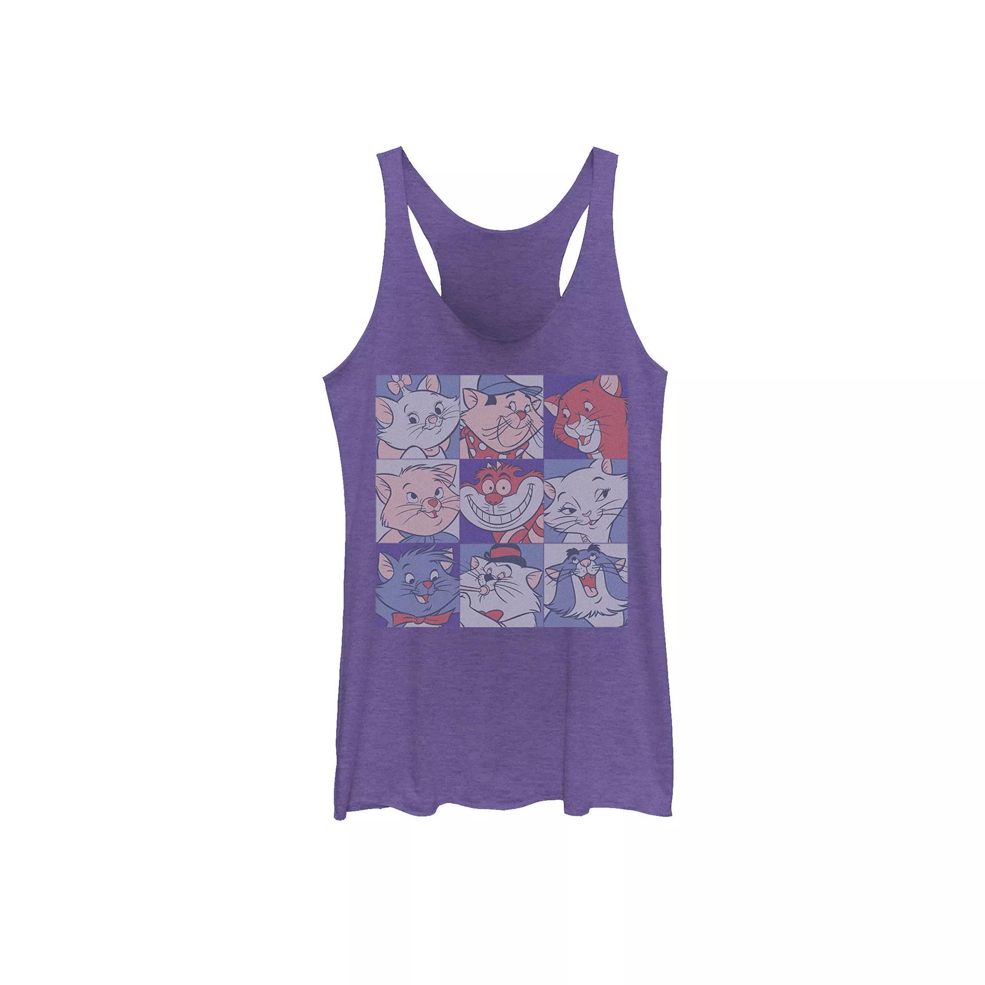 Disney's Mickey And Friends Mickey Floral Outline Juniors' Racerback Graphic Tank Top, Girl's, Size: XS, Black Grey Product Image