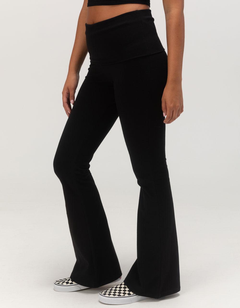 TILLYS Fold Over Flare Womens Leggings - HEATHER GRAY Product Image