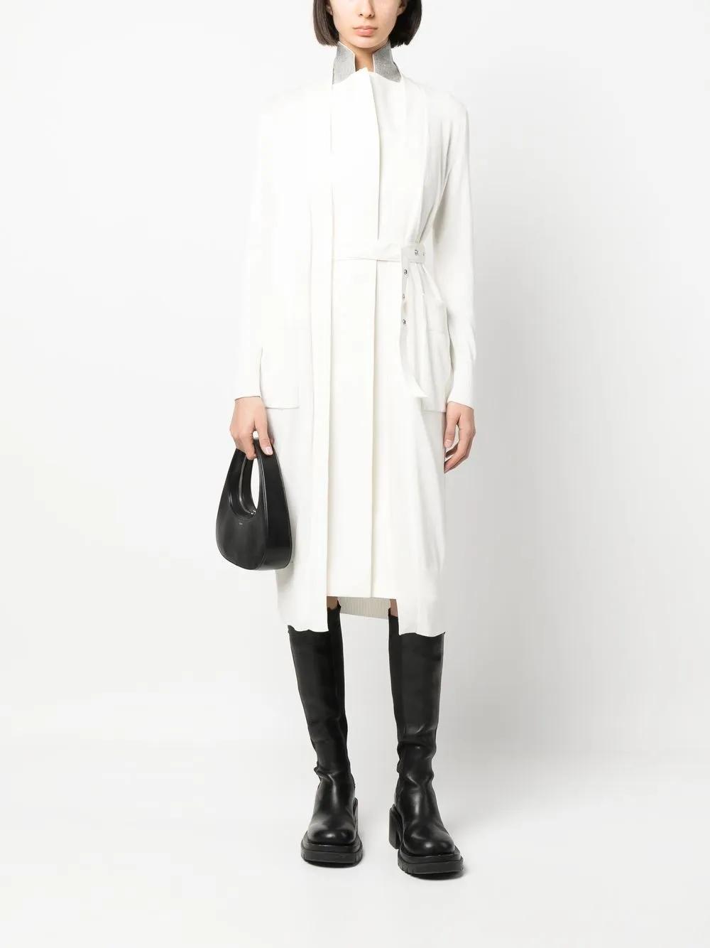 SACAI Single-breasted Belted Coat In White Product Image