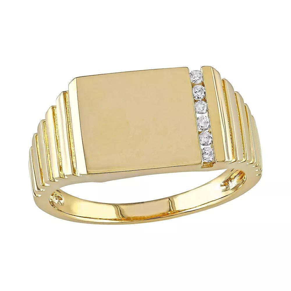 Stella Grace 10k Gold 1/10 Carat Diamond Rectangle Ring, Women's, Size: 12 Product Image