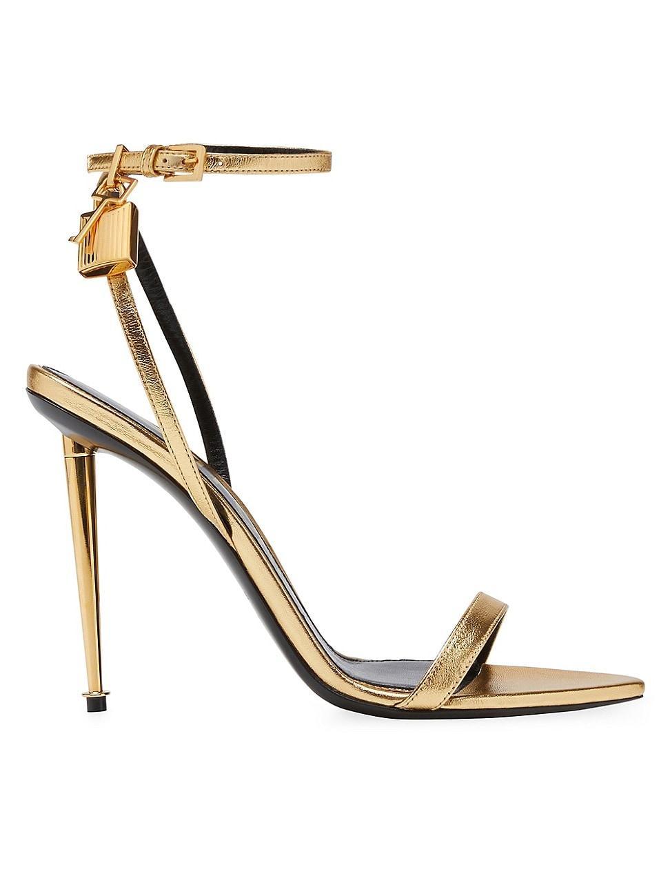 Lock Metallic Stiletto Sandals Product Image