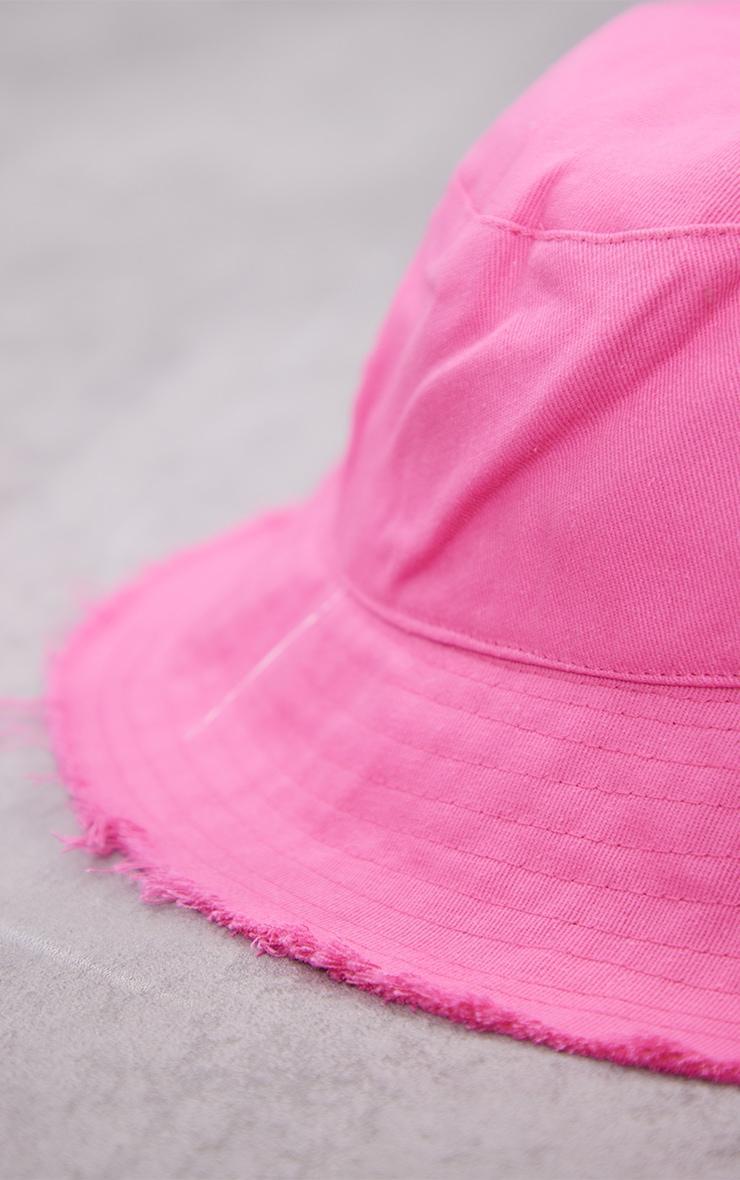 Pink Frayed Edge Bucket Hat Product Image