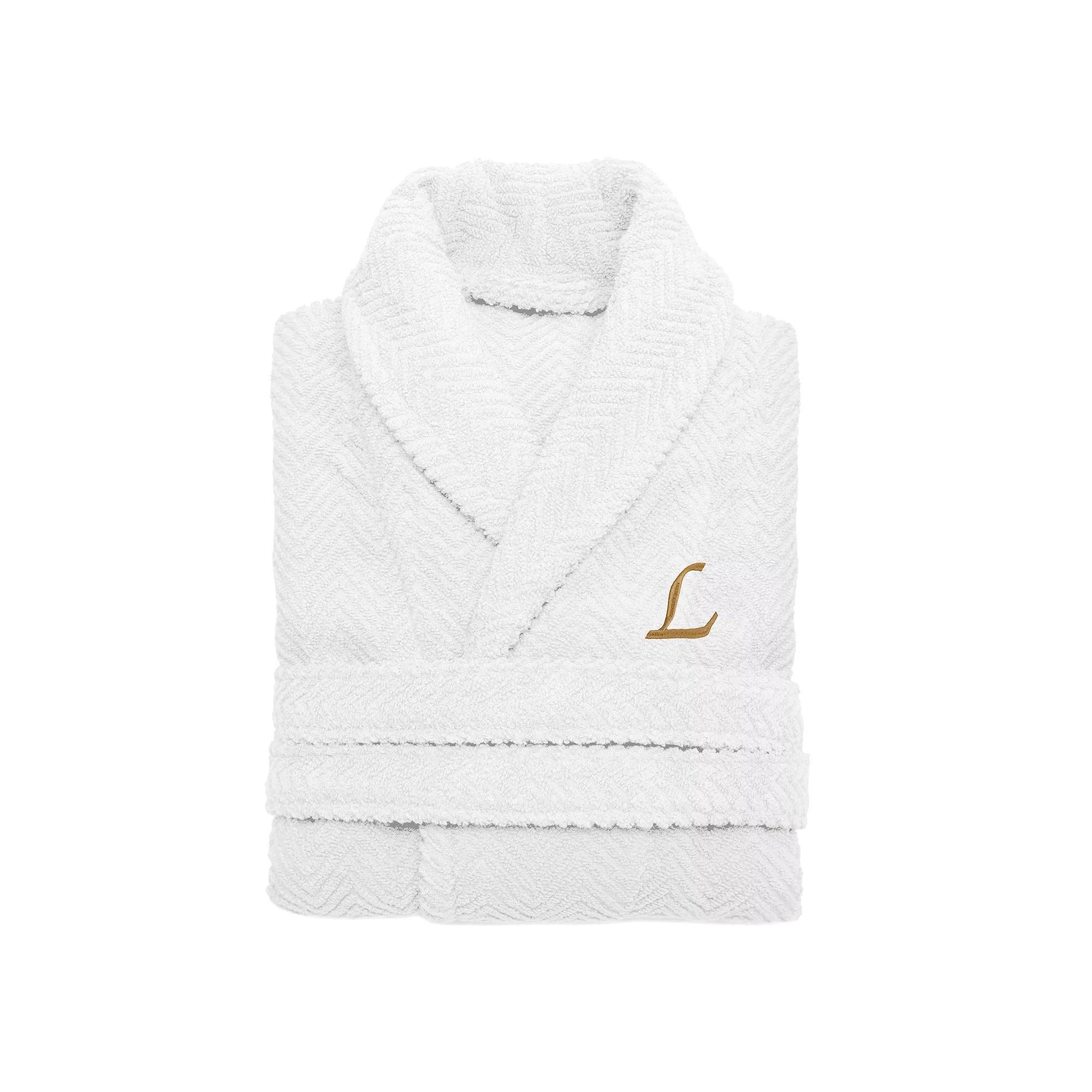 Linum Home Textiles Turkish Cotton Personalized Herringbone Weave Bathrobe, Womens Product Image