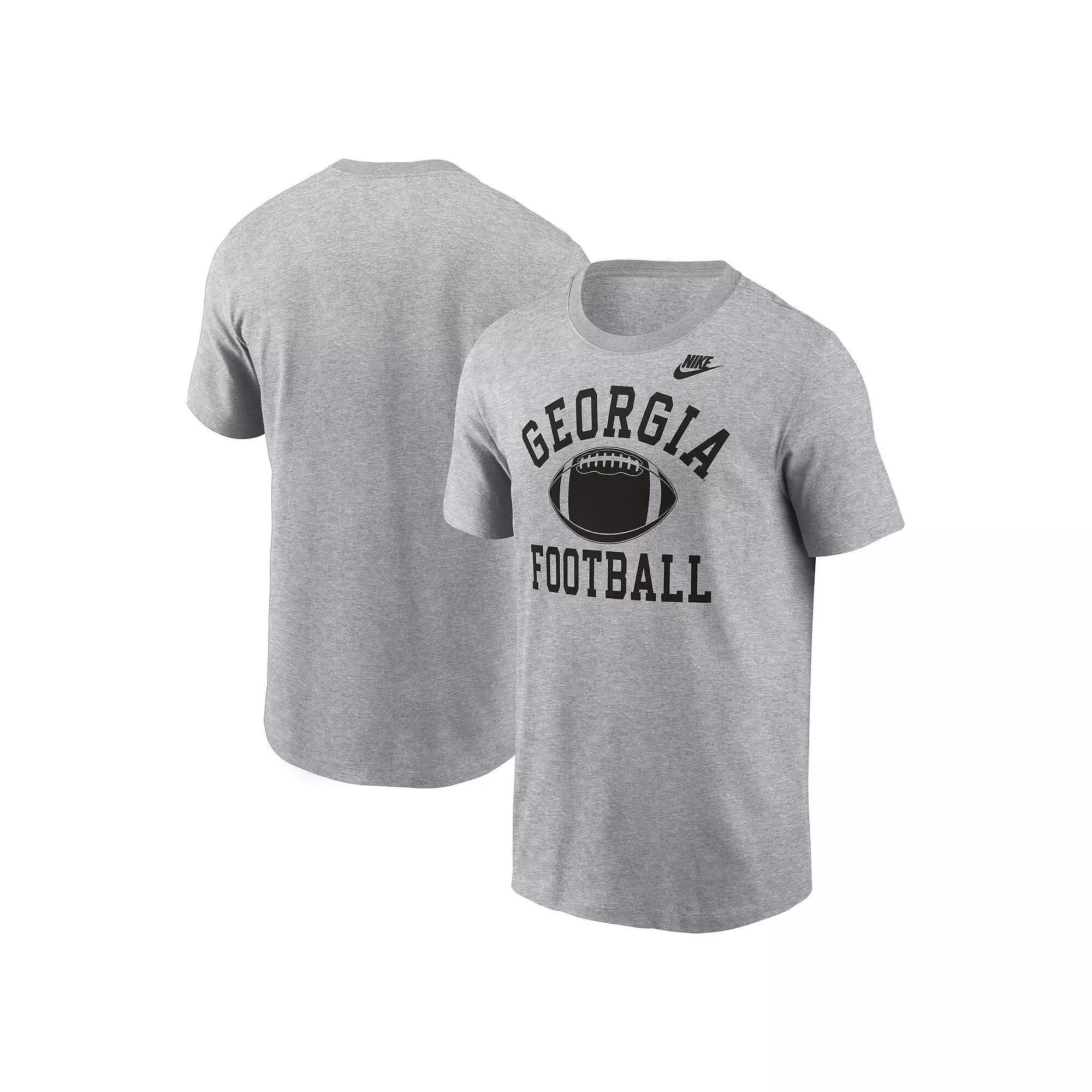 Men's Nike Heather Gray Georgia Bulldogs Legacy Football Icon T-Shirt, Size: Medium, Grey Product Image