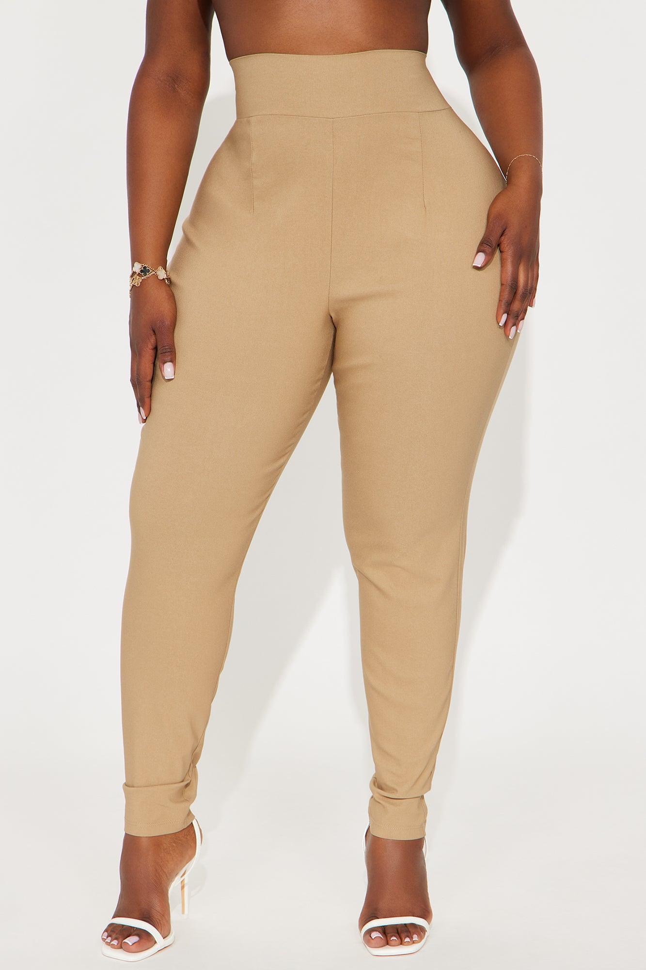 Venetian High Rise Pants - Taupe Product Image
