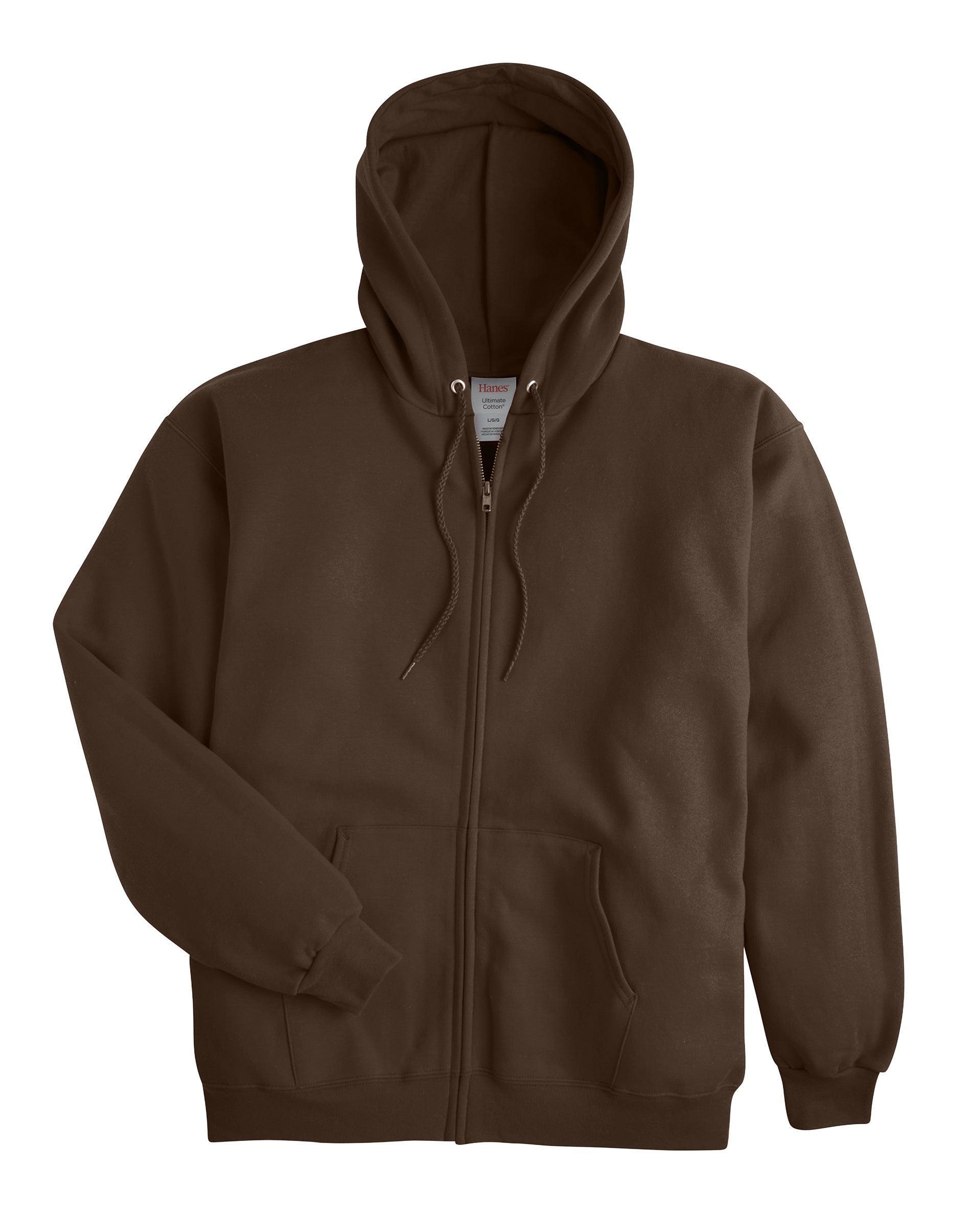 Men's Hanes Ultimate® Fleece Full-Zip Hoodie, Size: Large, Light Silver Product Image