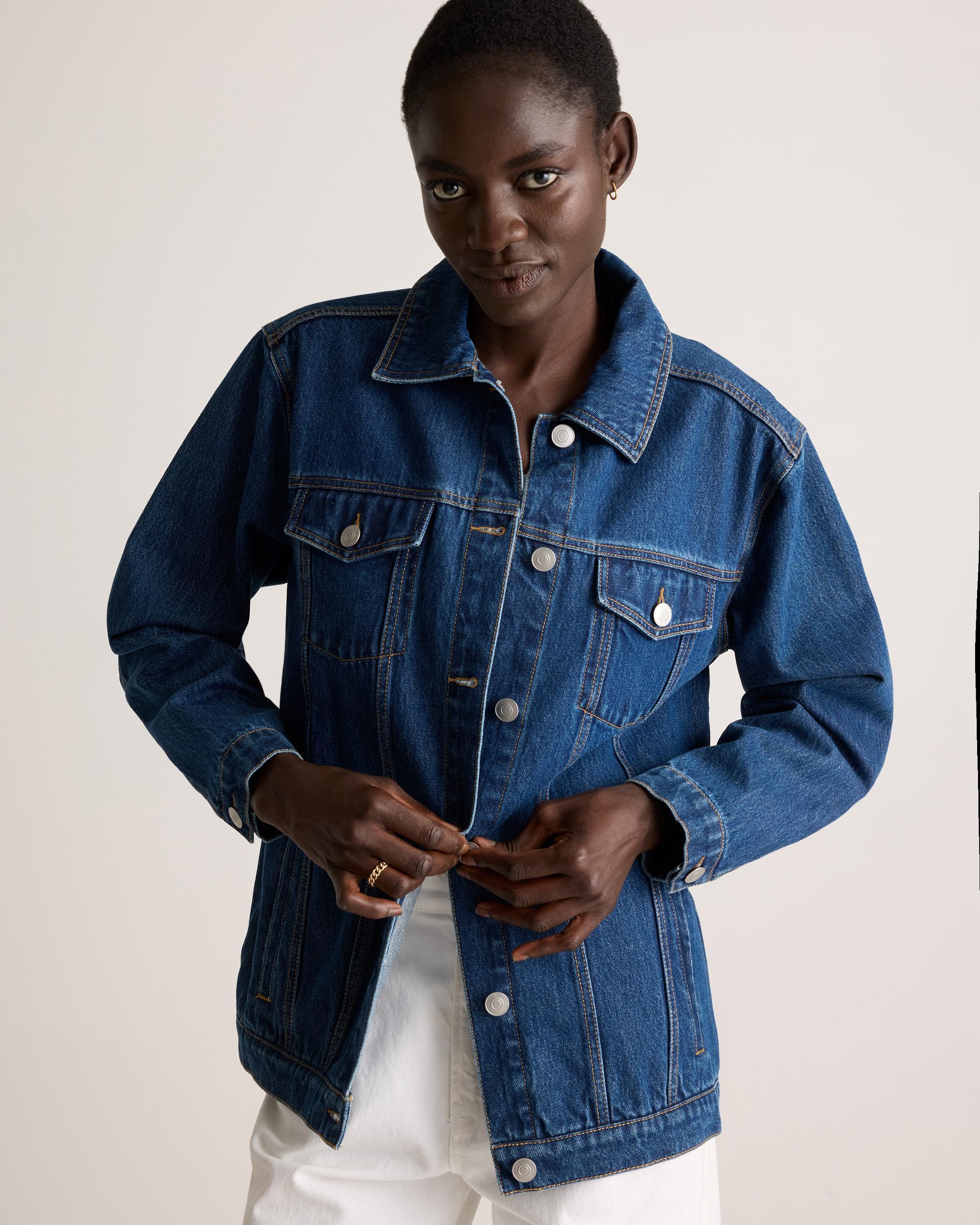 Quince | Women's OverSized Denim Jacket Size XS, Organic Cotton Product Image